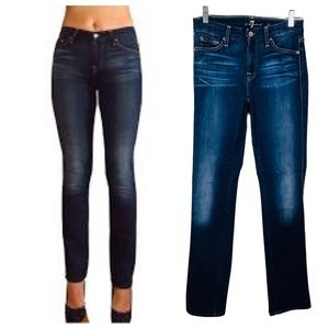 7 For All Mankind Karah Dark Wash Straight Leg Jeans.